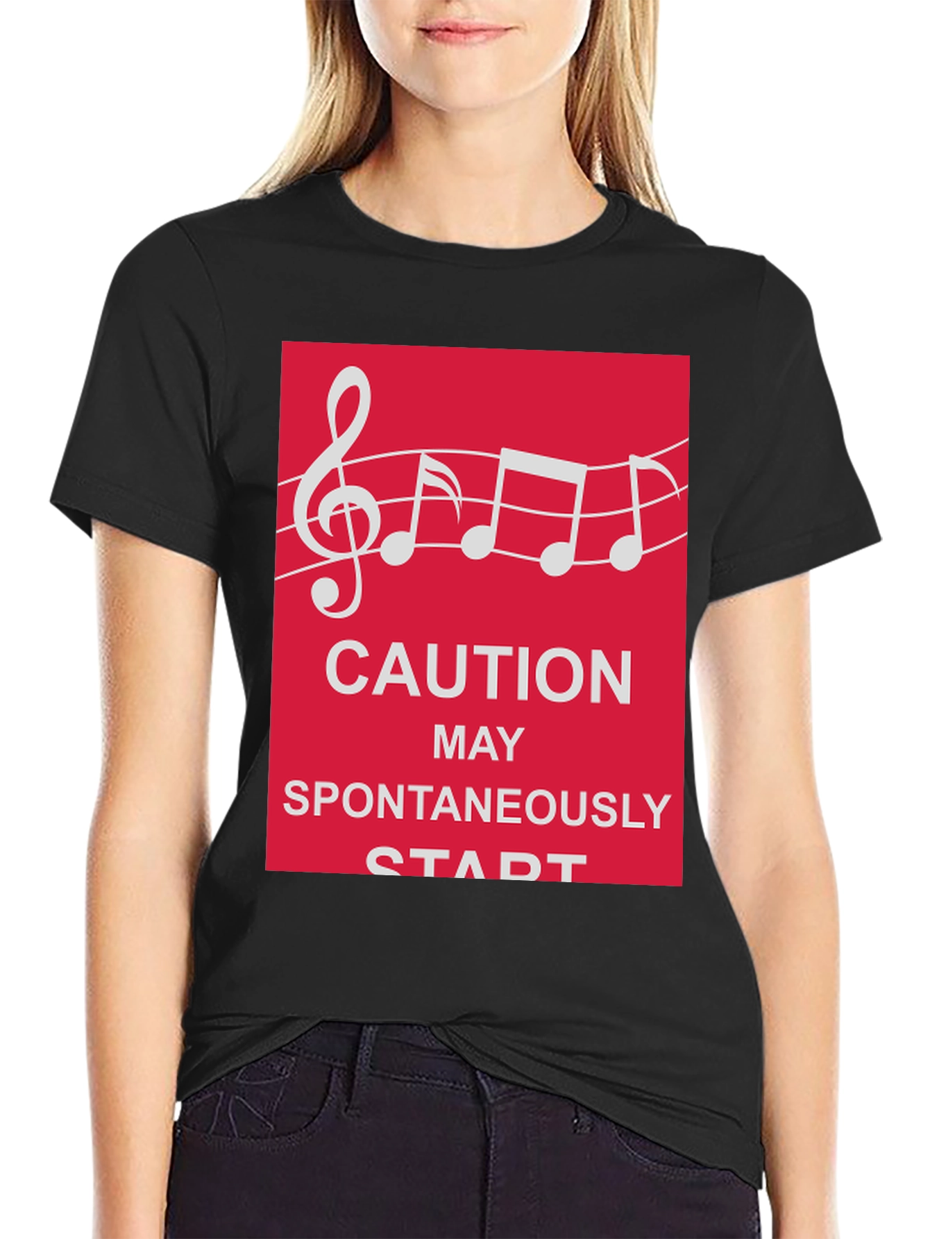 Caution May Spontaneously Start Music T-Shirt