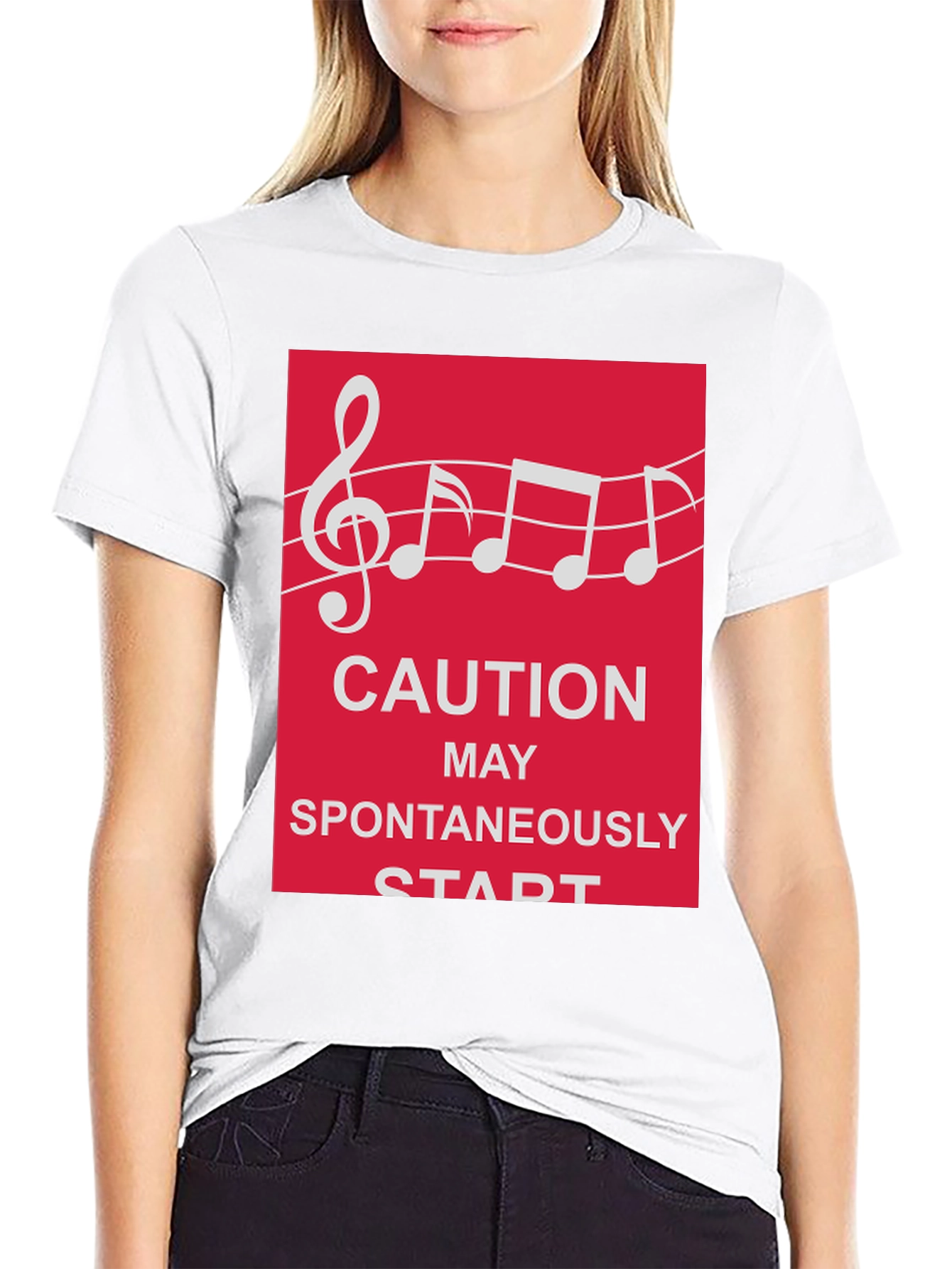 Caution May Spontaneously Start Music T-Shirt
