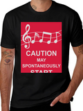 Caution May Spontaneously Start Music T-Shirt