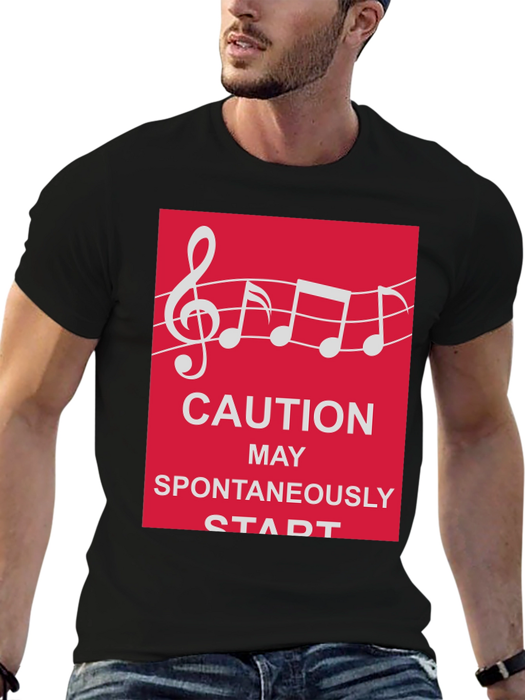Caution May Spontaneously Start Music T-Shirt