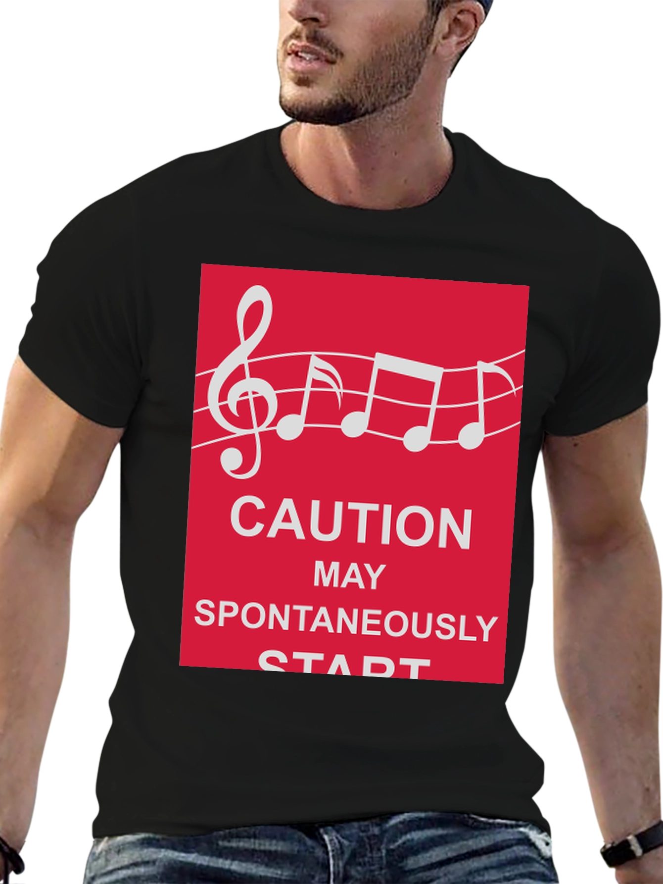 Caution May Spontaneously Start Music T-Shirt