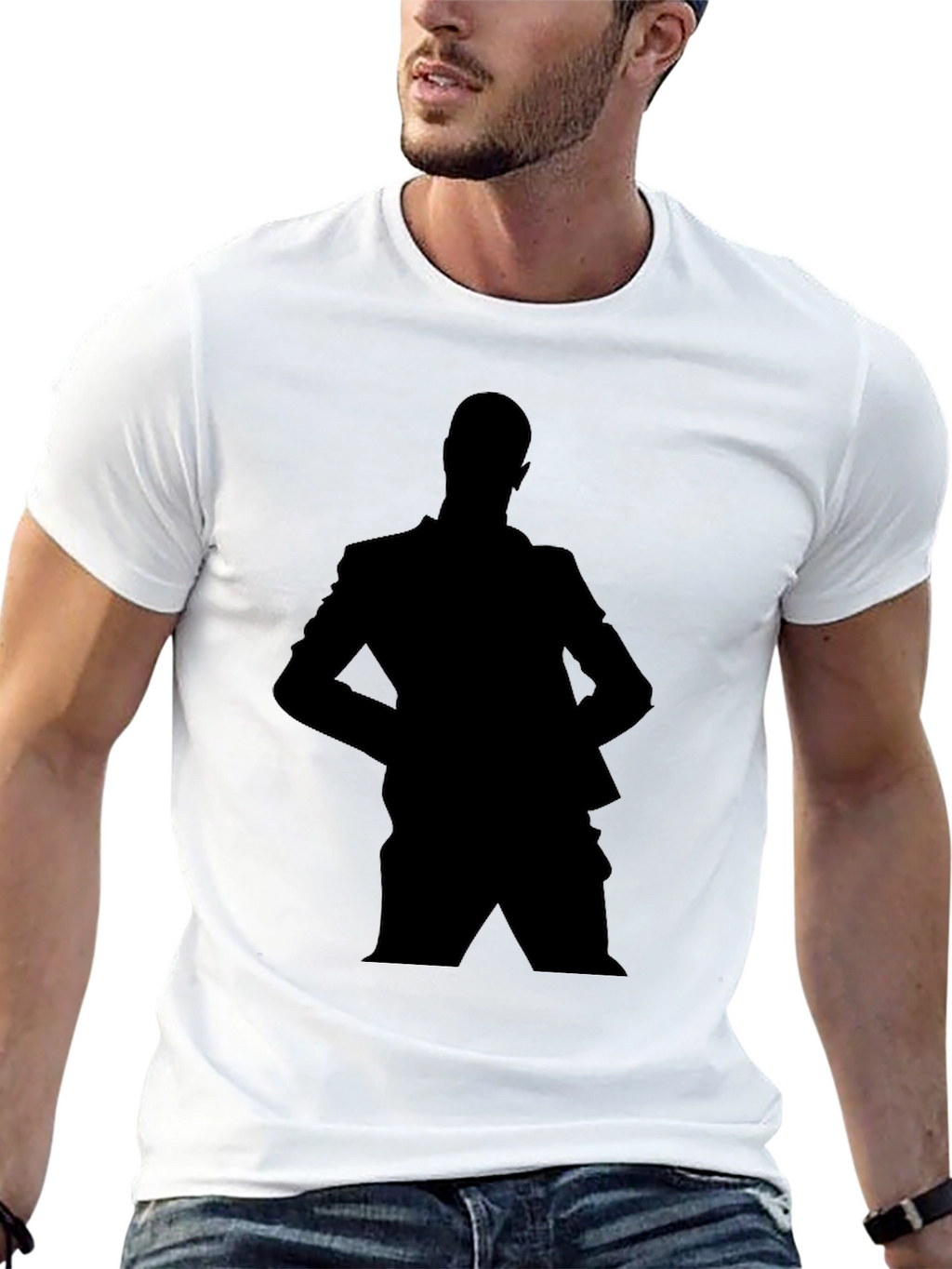 Silhouette Suit T-Shirt - Black Graphic Tee