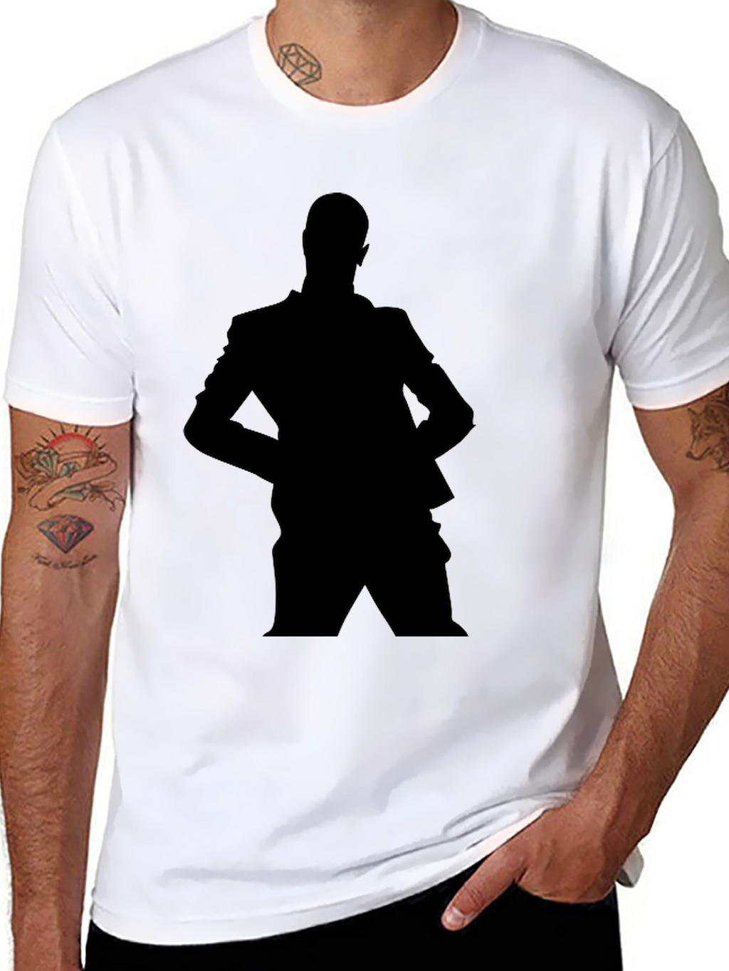 Silhouette Suit T-Shirt - Black Graphic Tee