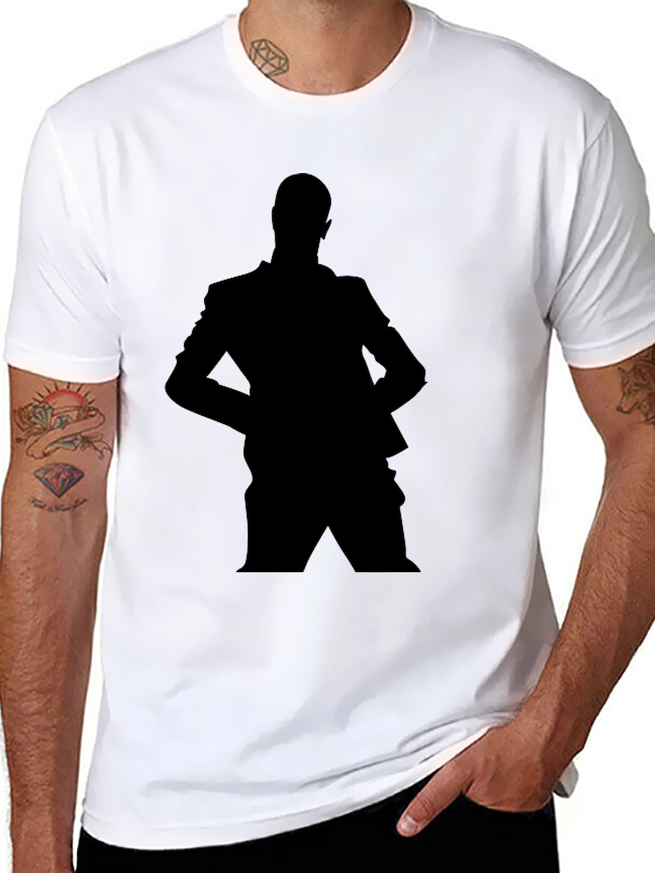 Silhouette Suit T-Shirt - Black Graphic Tee