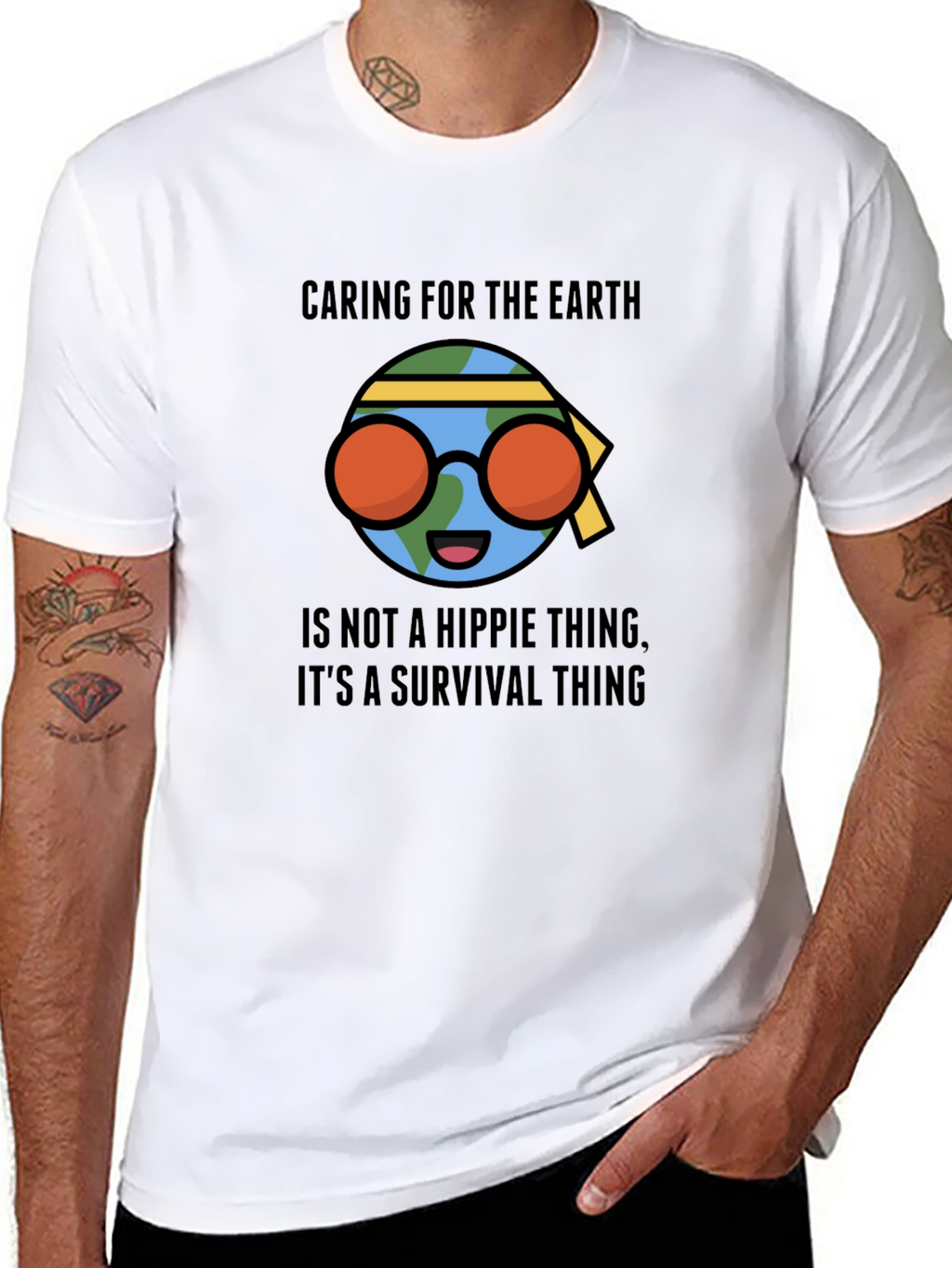 Caring Earth T-Shirt - Hippie Survival Tee