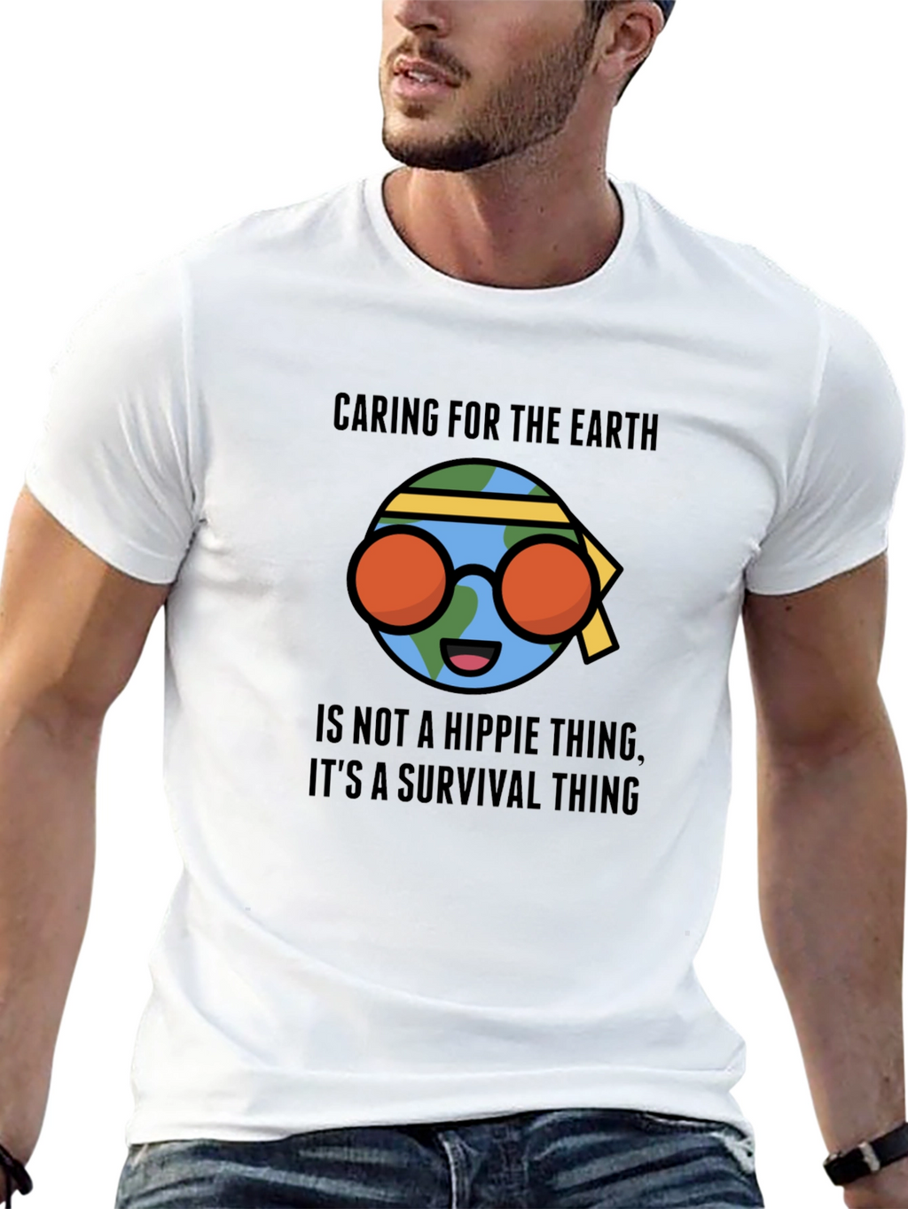 Caring Earth T-Shirt - Hippie Survival Tee