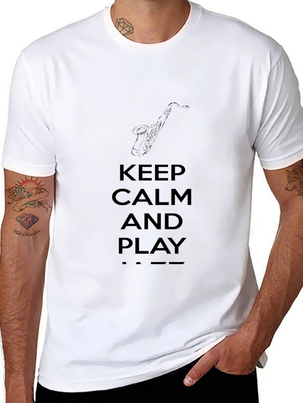 Keep Calm and Play Jazz Black T-Shirt