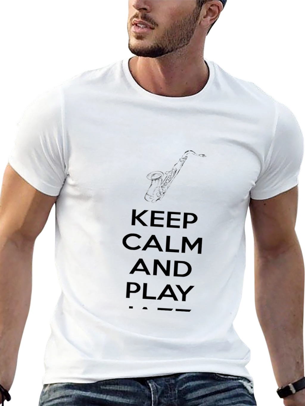 Keep Calm and Play Jazz Black T-Shirt