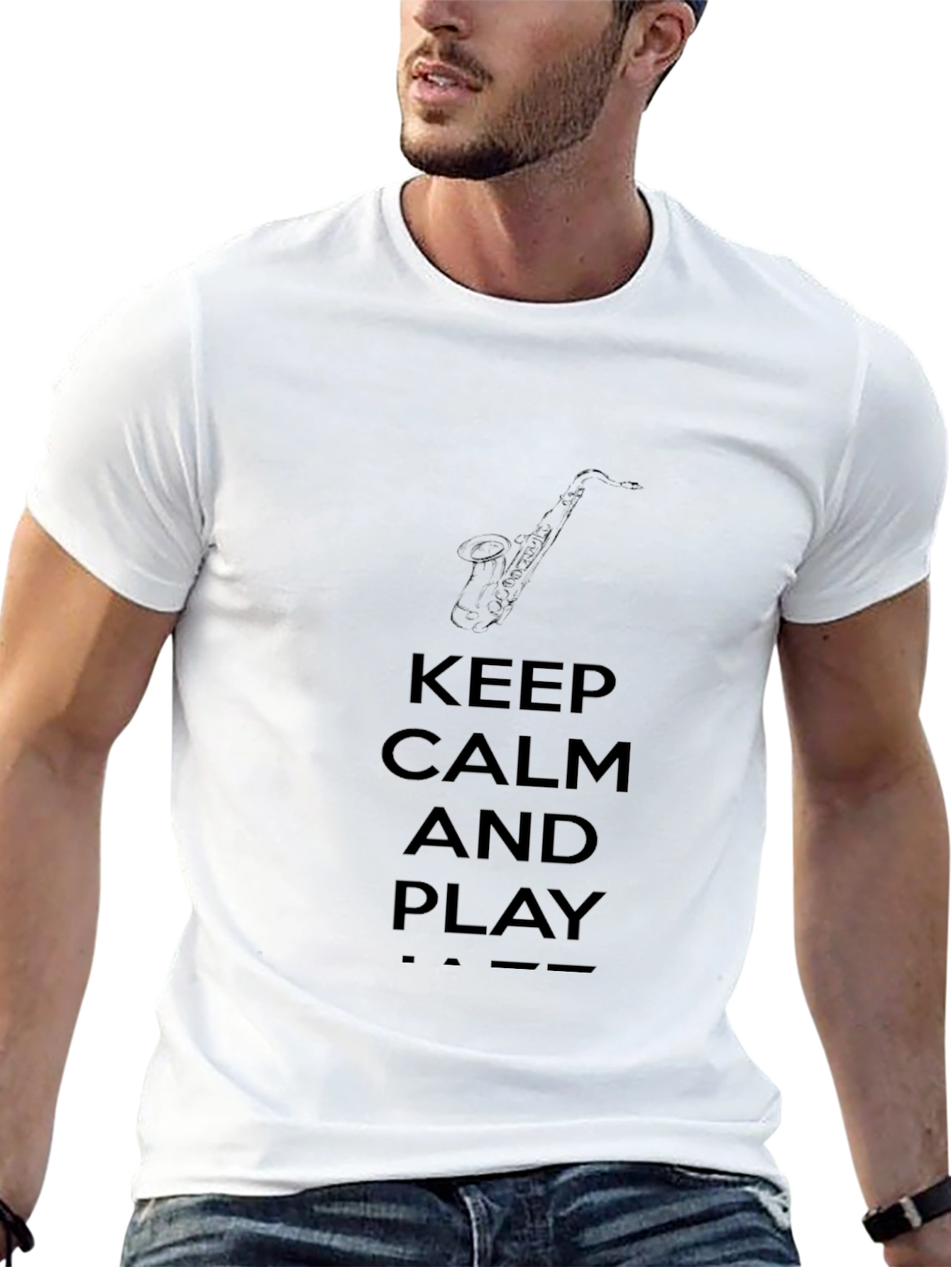 Keep Calm and Play Jazz Black T-Shirt