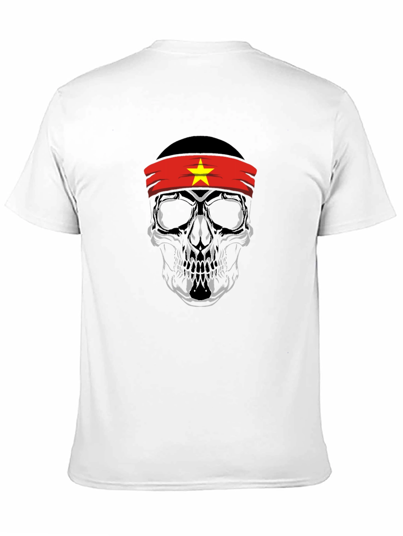 Skull Vietnam Flag Headband Graphic Tee