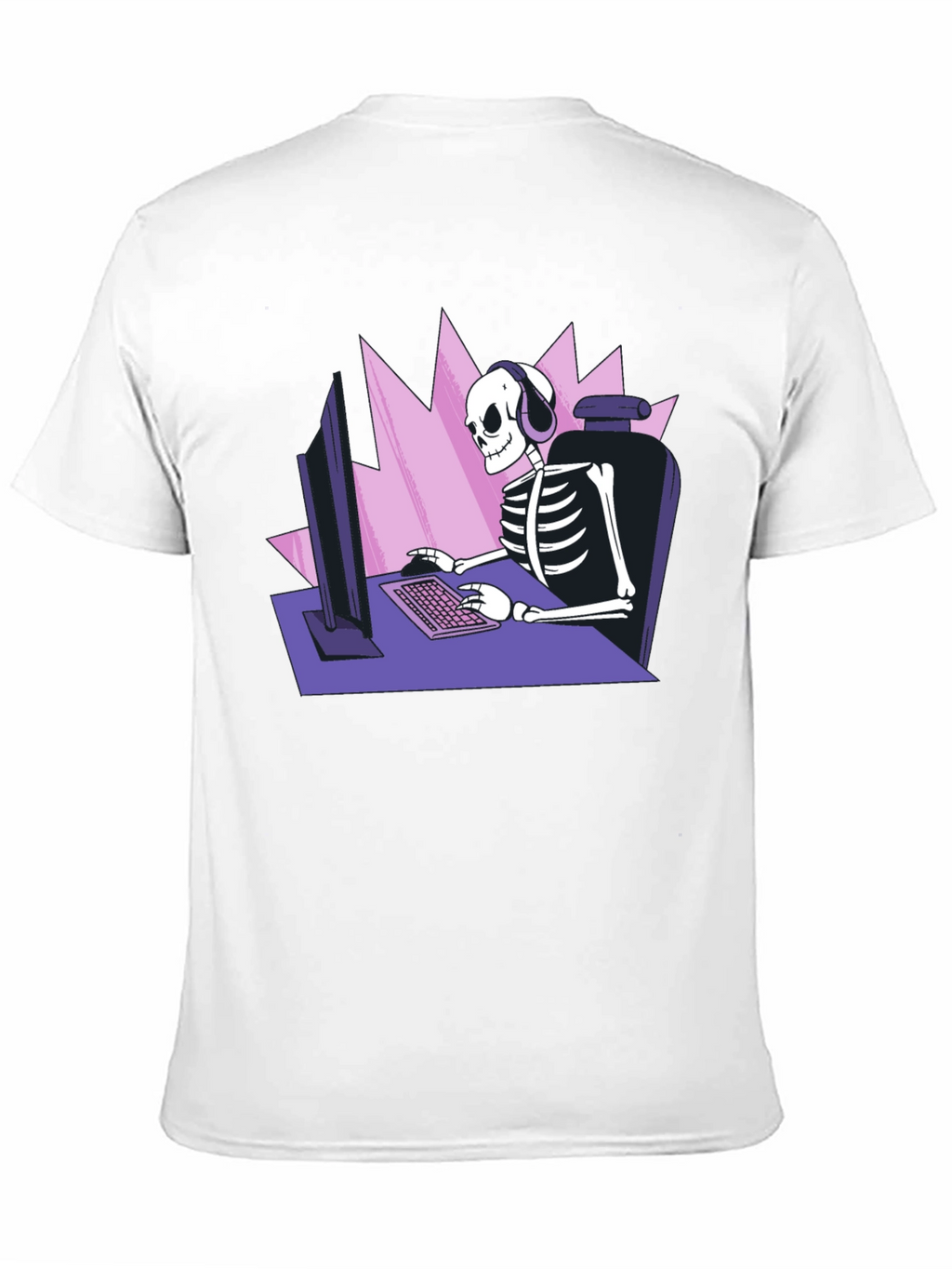 Gamer Skeleton Graphic Tee - Black