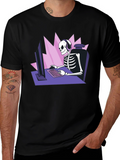 Gamer Skeleton Graphic Tee - Black