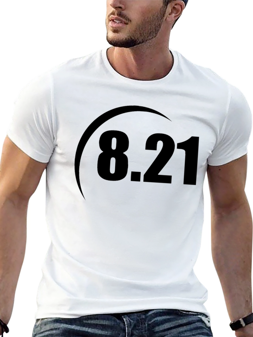 8.21 Graphic Tee - Classic Black Cotton T-Shirt
