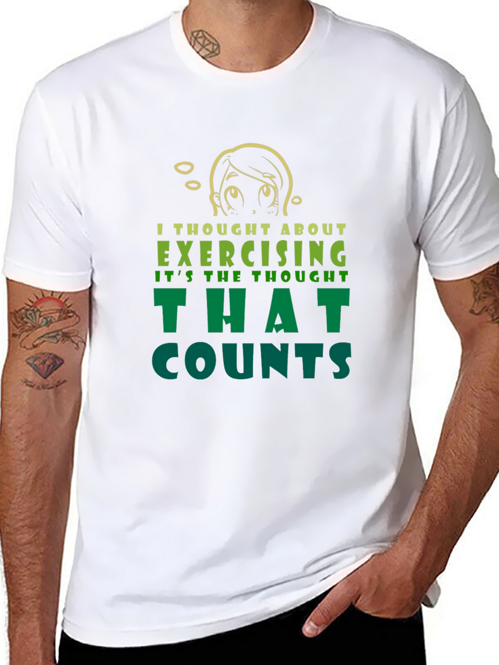 Funny Exercise Thought T-Shirt - Sarcastic Workout Tee