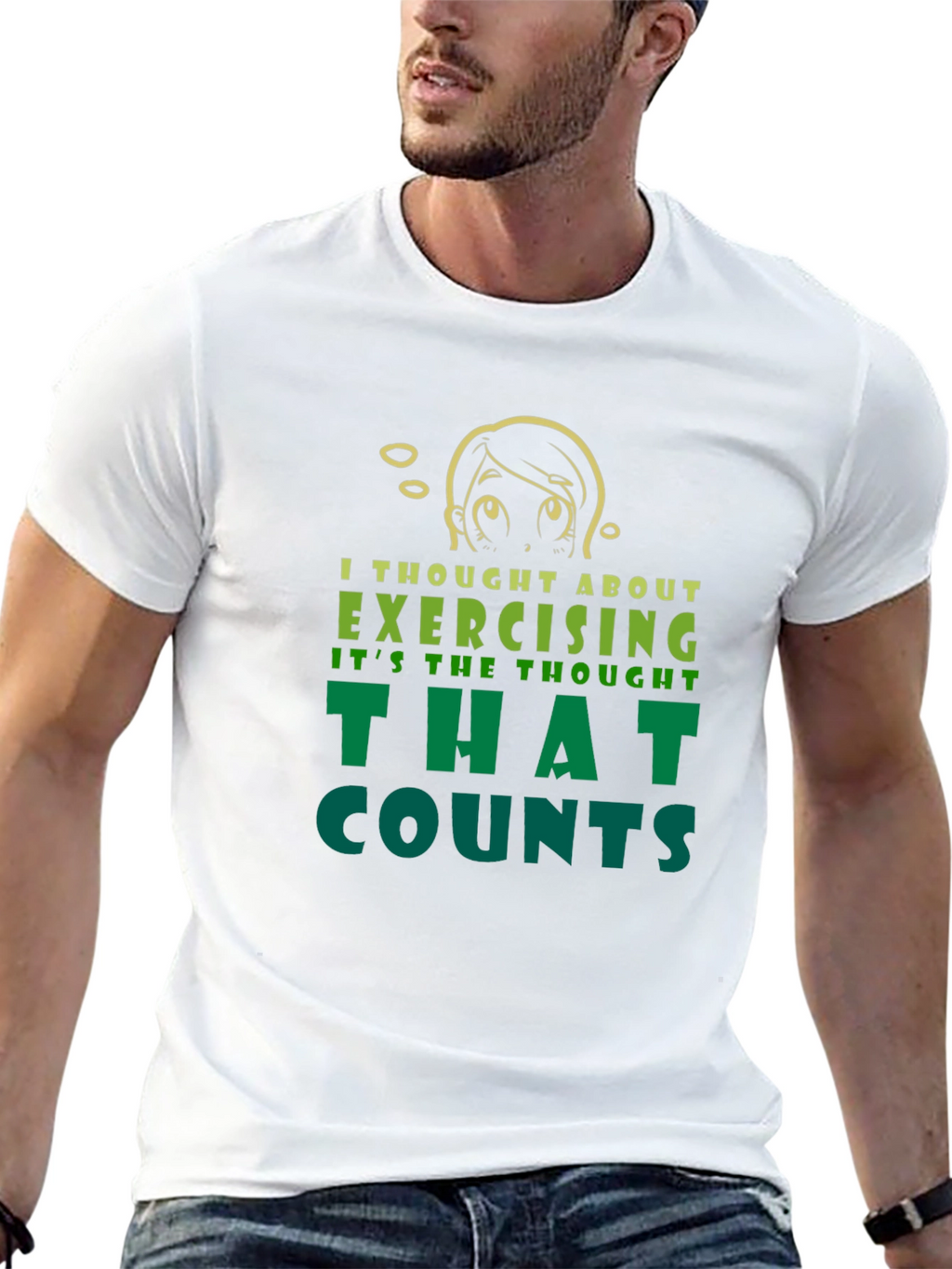 Funny Exercise Thought T-Shirt - Sarcastic Workout Tee