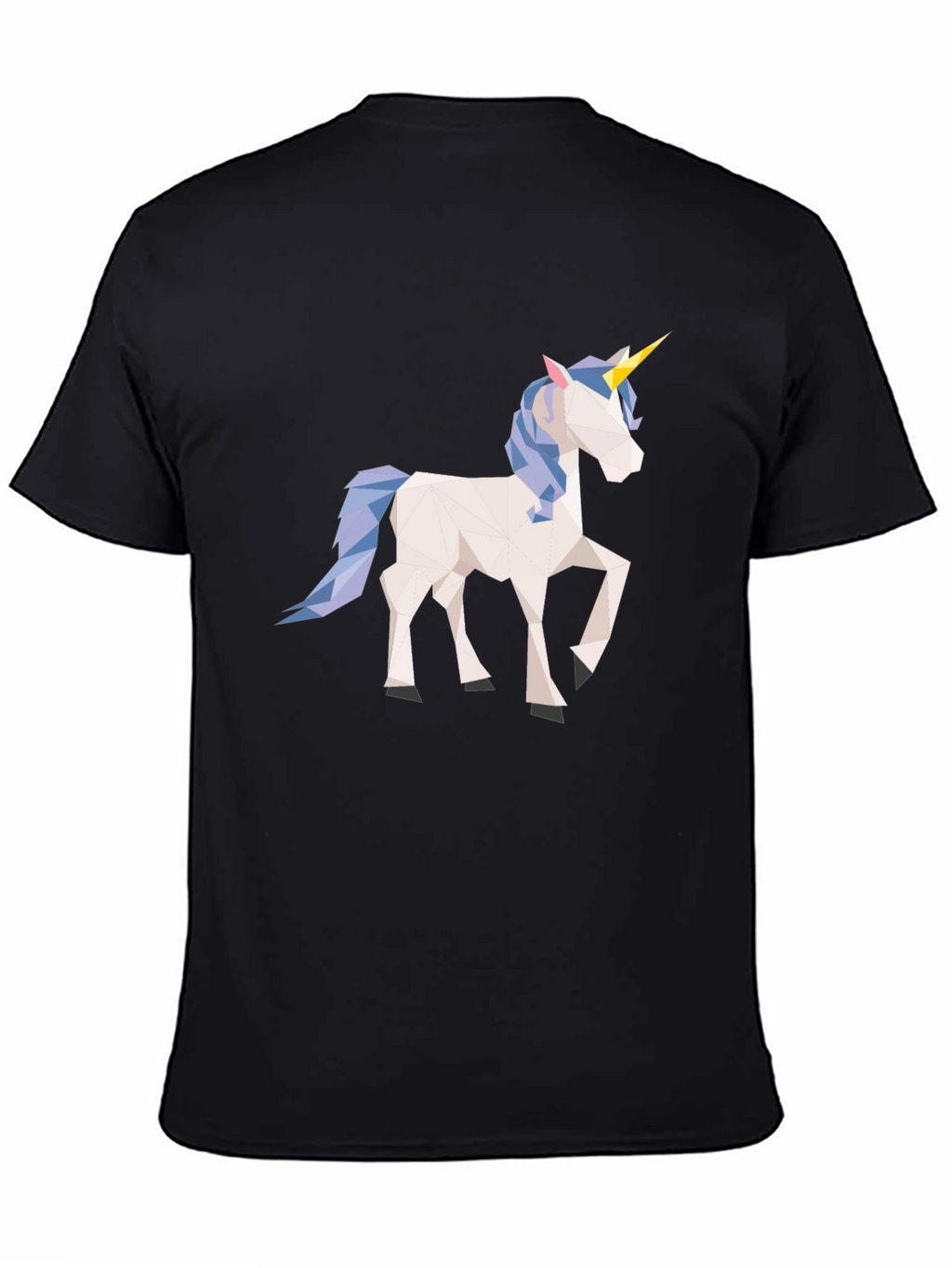 Geometric Unicorn Black T-Shirt