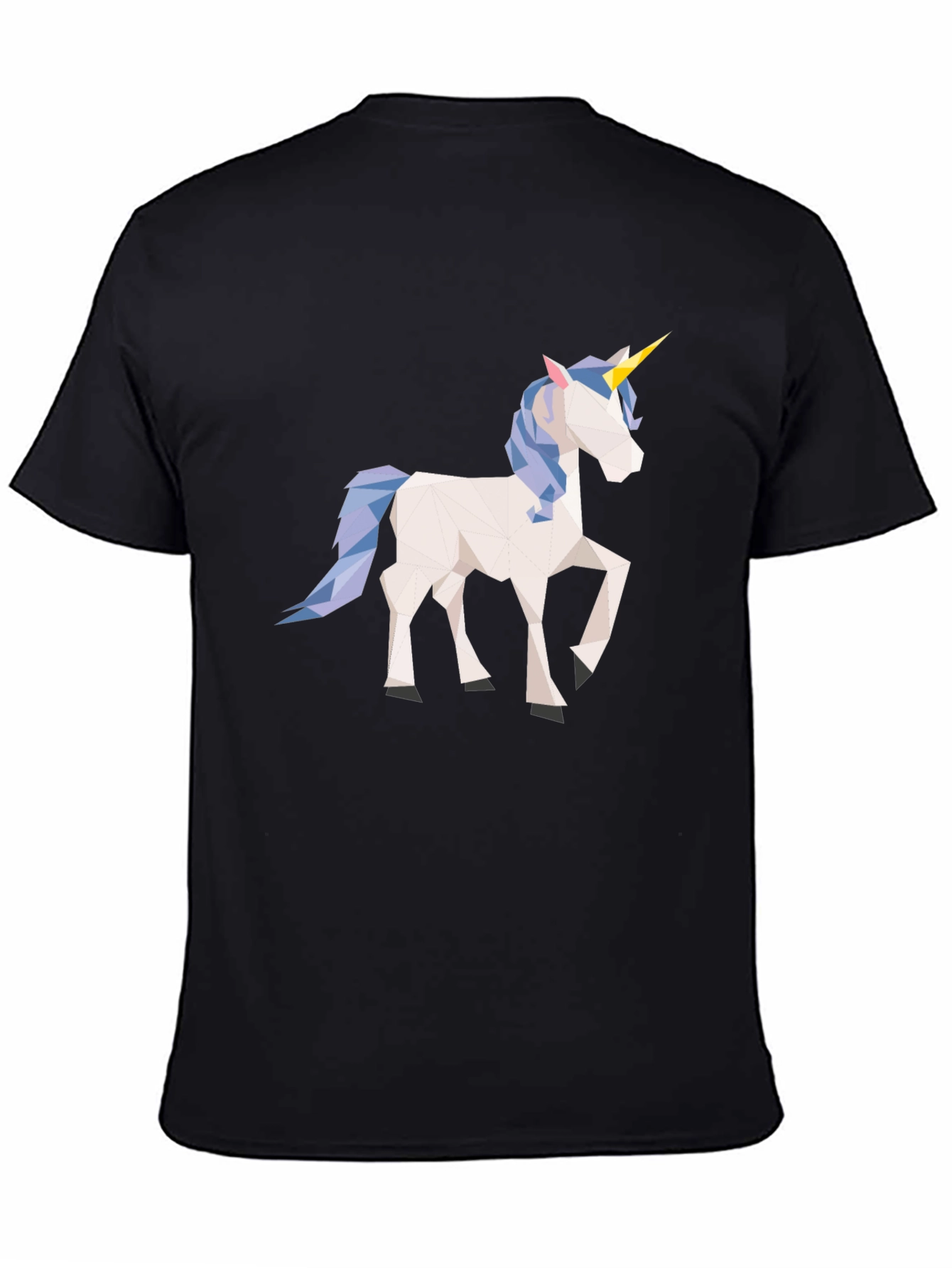Geometric Unicorn Black T-Shirt