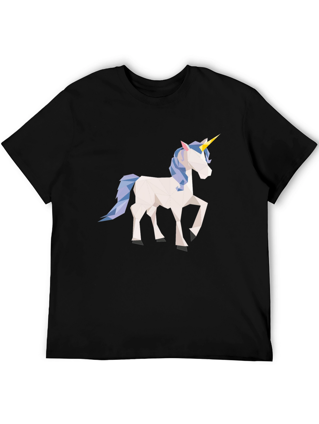 Geometric Unicorn Black T-Shirt