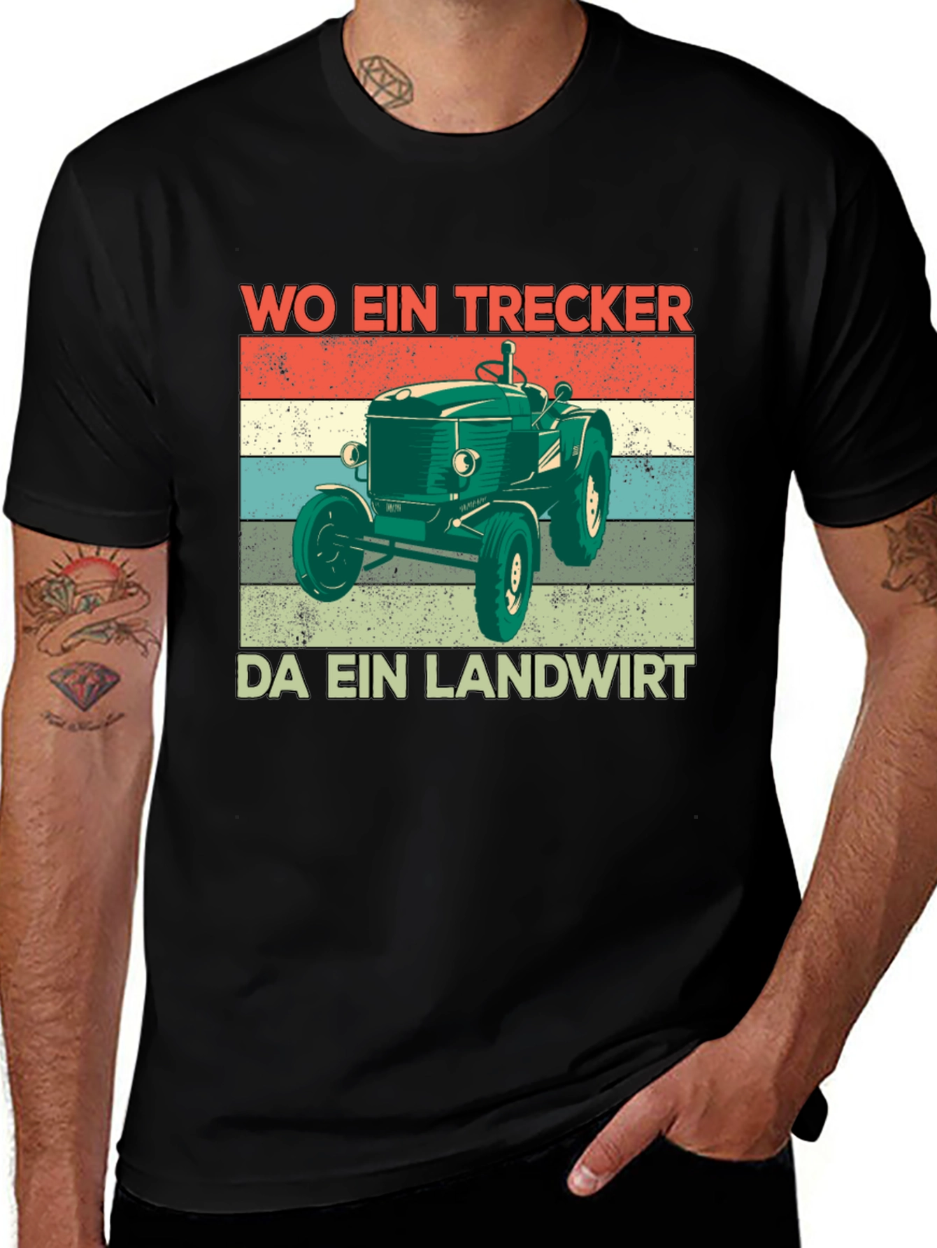 Vintage Tractor T-Shirt - Wo Ein Trecker Da Ein Landwirt