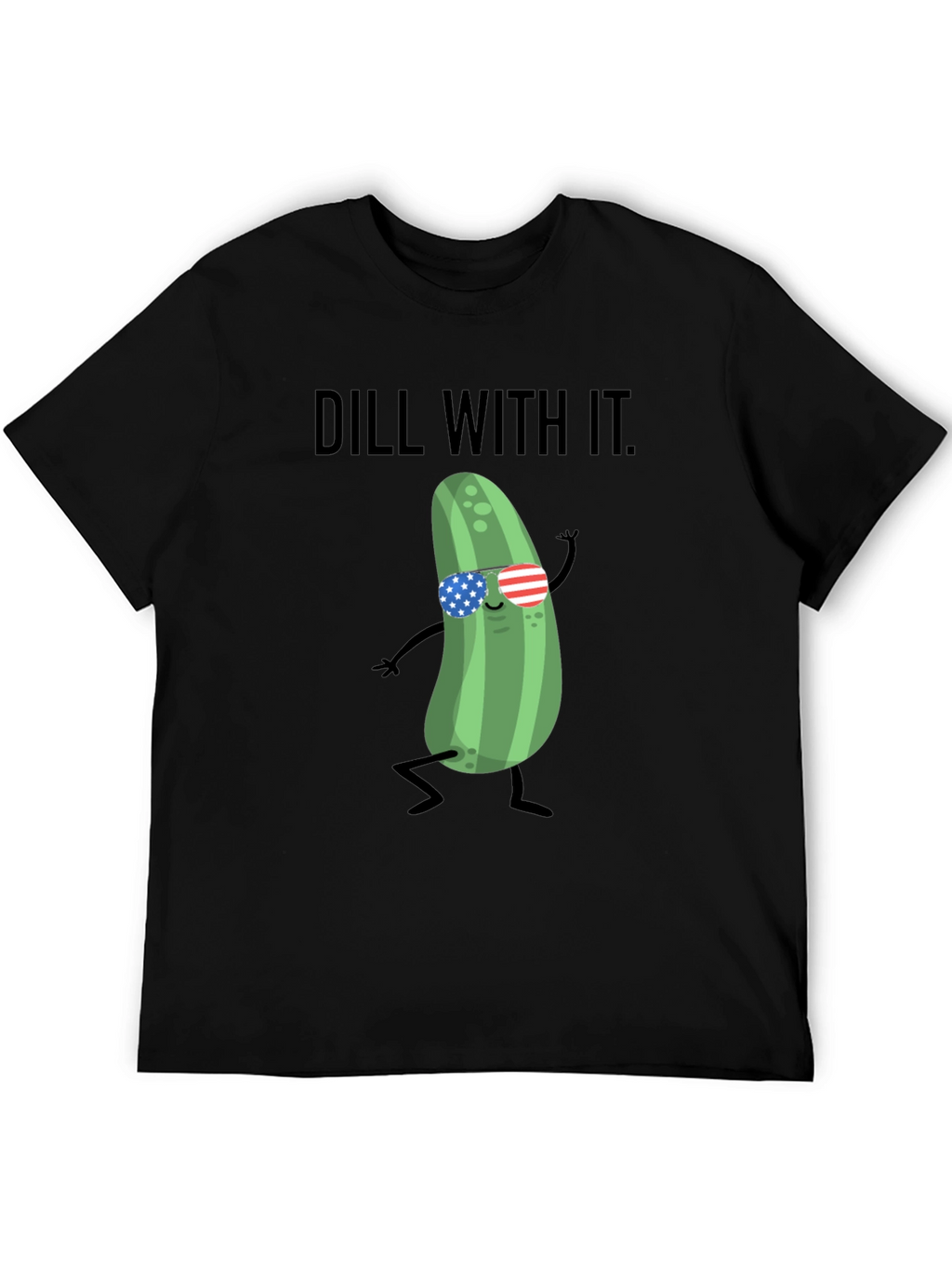 Dill With It T-Shirt - Funny Pickle American Flag