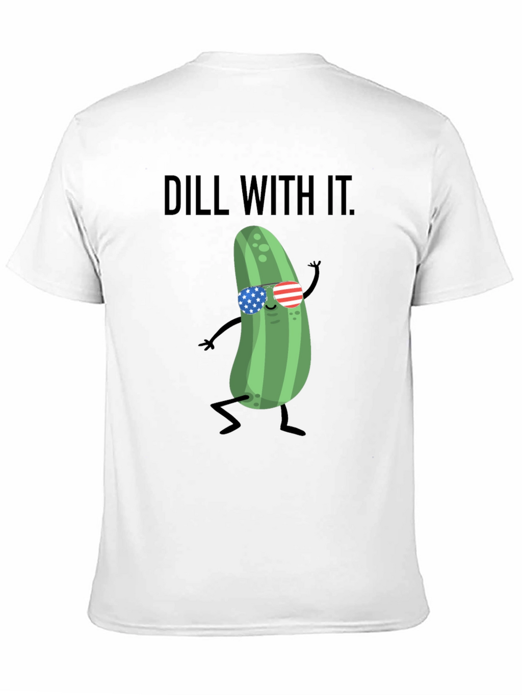 Dill With It T-Shirt - Funny Pickle American Flag