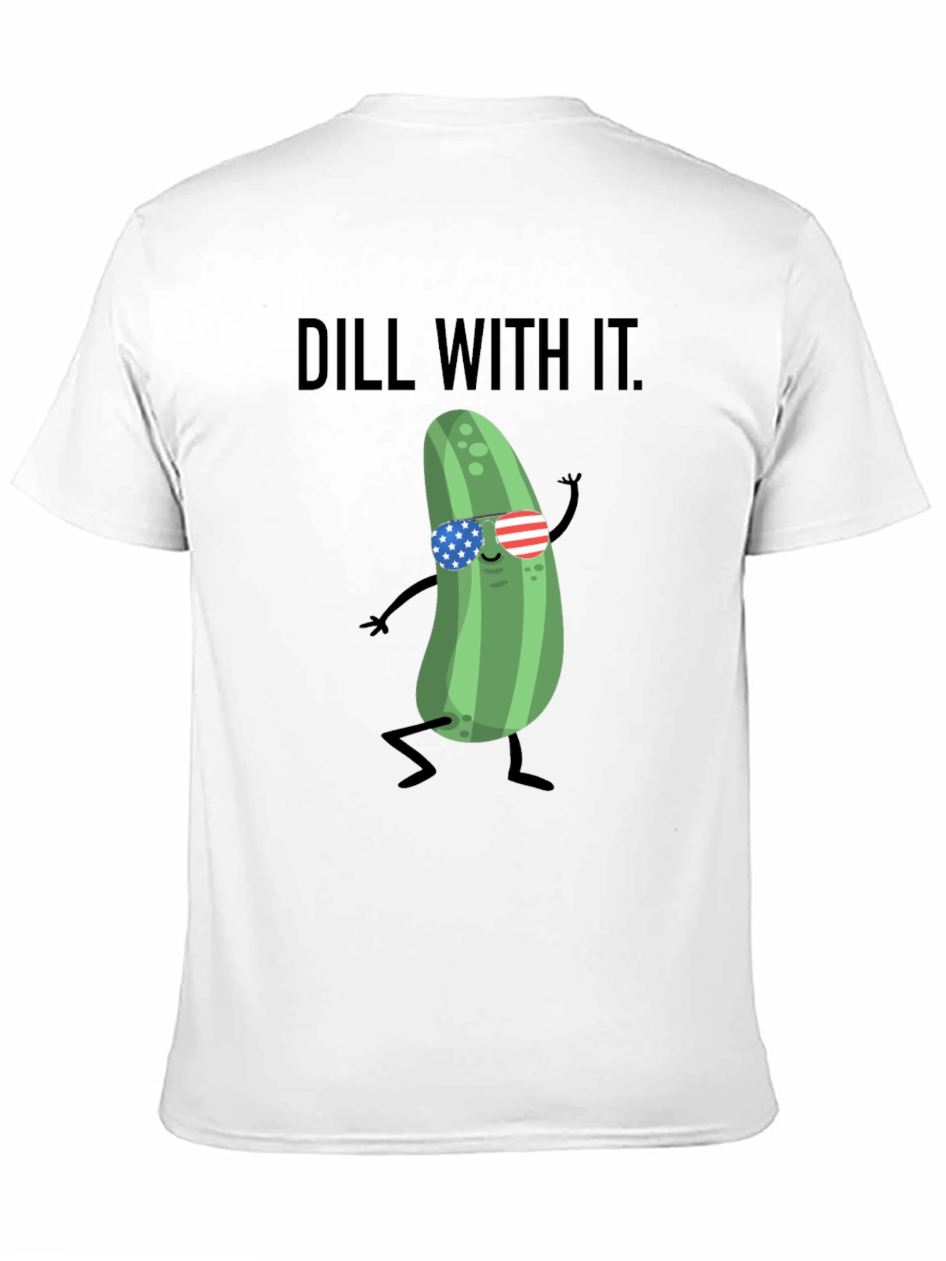 Dill With It T-Shirt - Funny Pickle American Flag