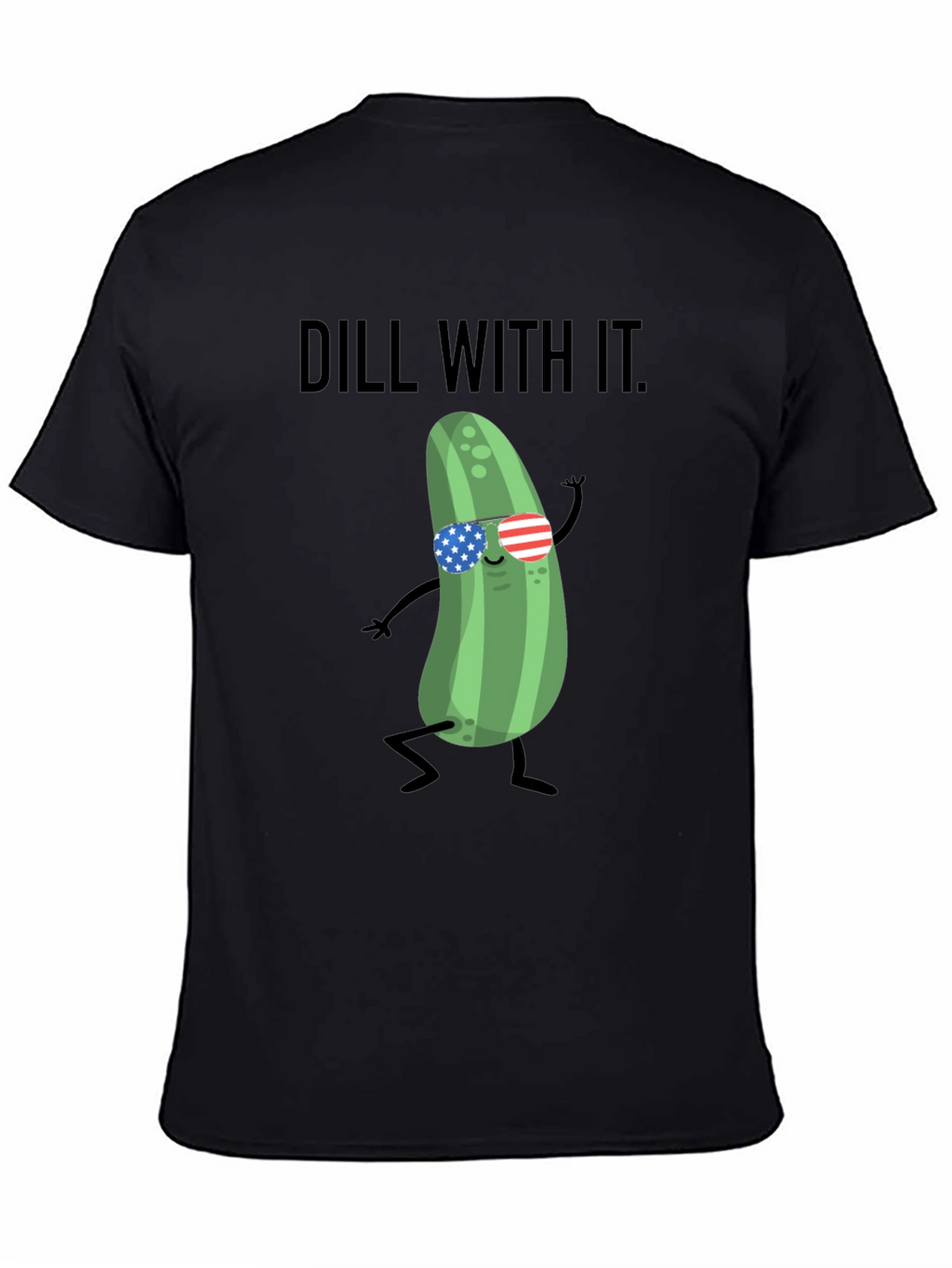 Dill With It T-Shirt - Funny Pickle American Flag