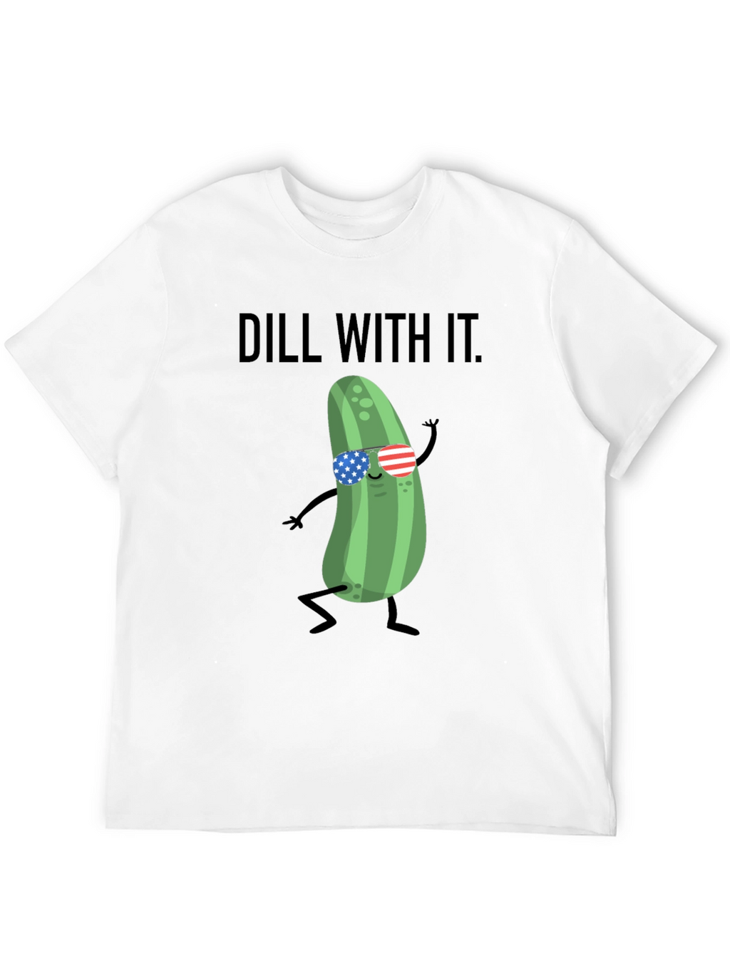 Dill With It T-Shirt - Funny Pickle American Flag