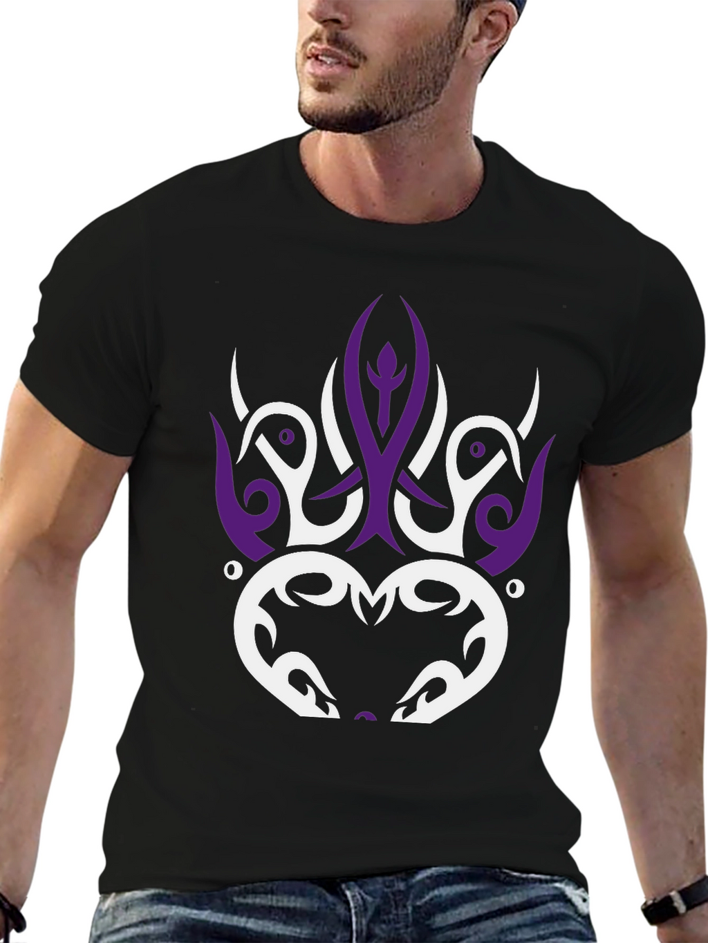 Tribal Design Black T-Shirt