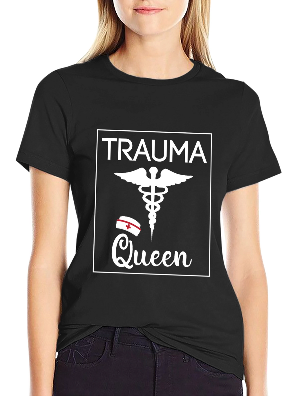 Trauma Queen Graphic T-Shirt - Nurse Caduceus Tee