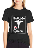 Trauma Queen Graphic T-Shirt - Nurse Caduceus Tee