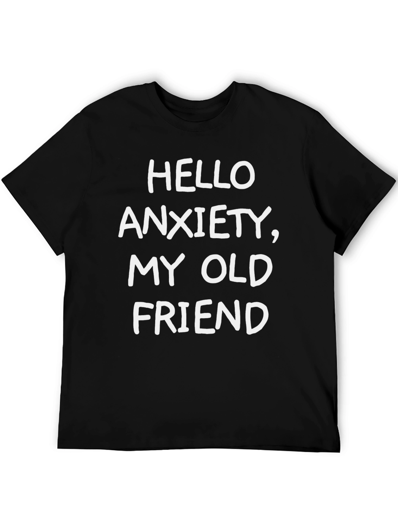 Hello Anxiety Graphic Tee - Black Cotton Blend Comfort