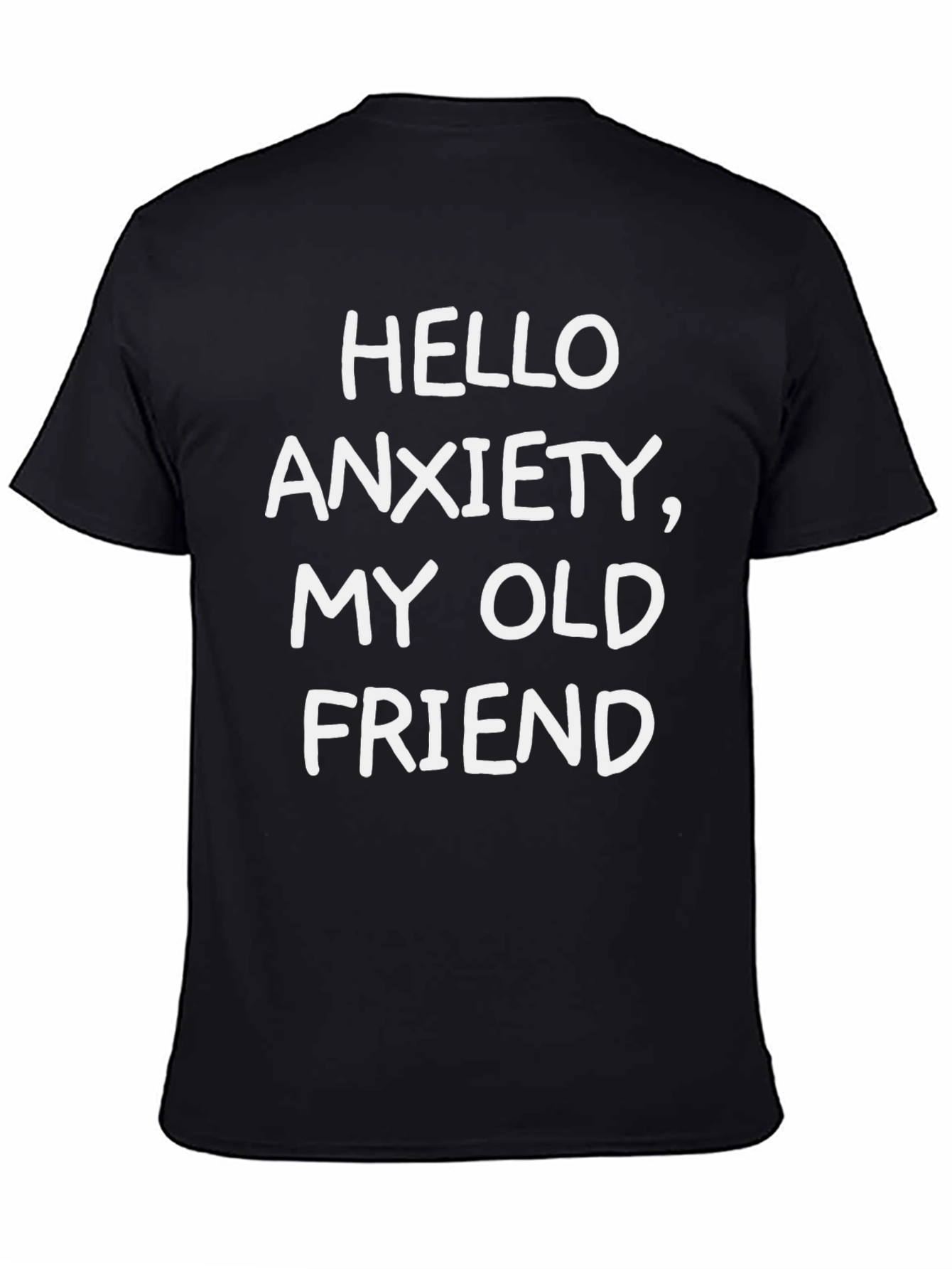 Hello Anxiety Graphic Tee - Black Cotton Blend Comfort