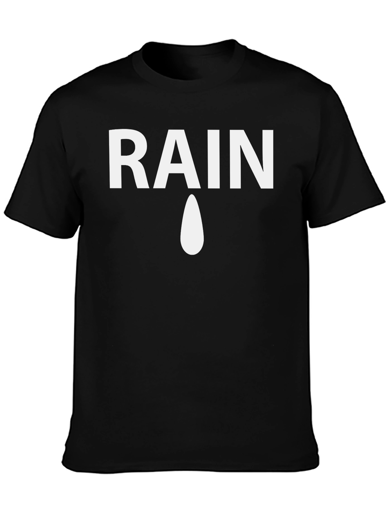 Rain Drop Graphic Tee - Mens Black Cotton T-Shirt