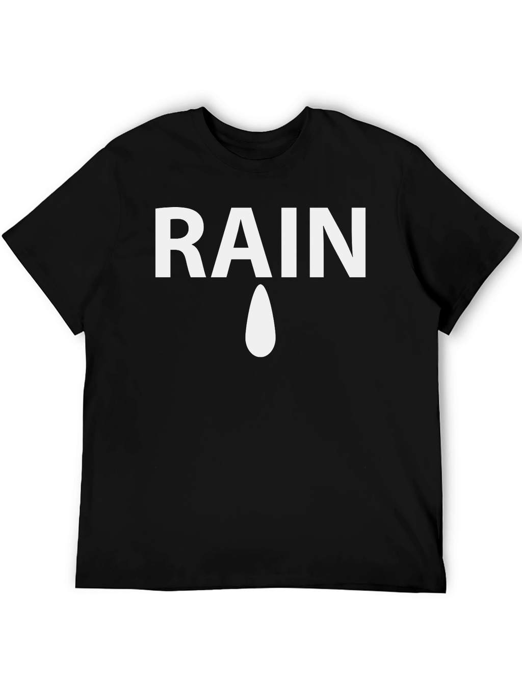 Rain Drop Graphic Tee - Mens Black Cotton T-Shirt