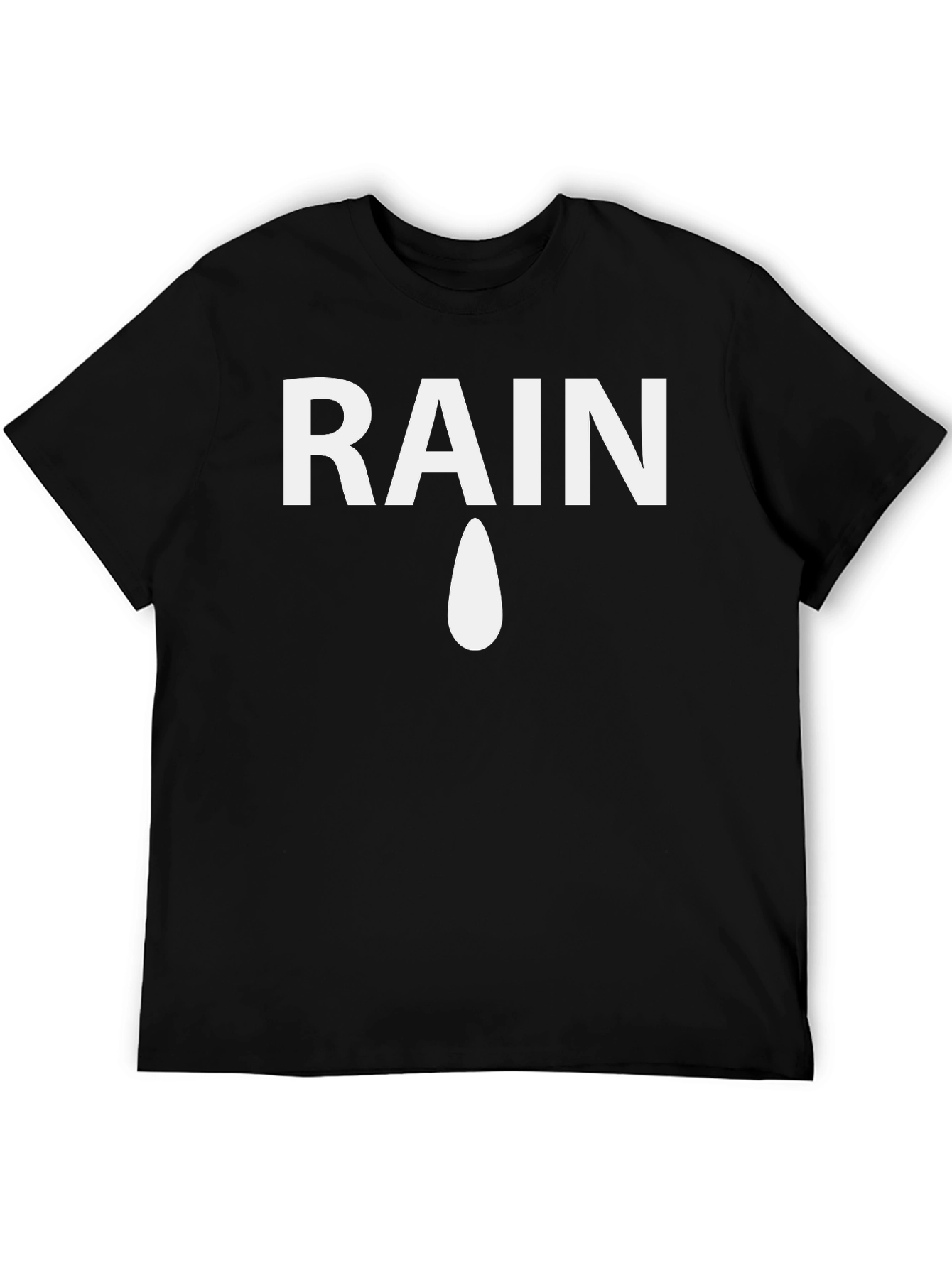 Rain Drop Graphic Tee - Mens Black Cotton T-Shirt