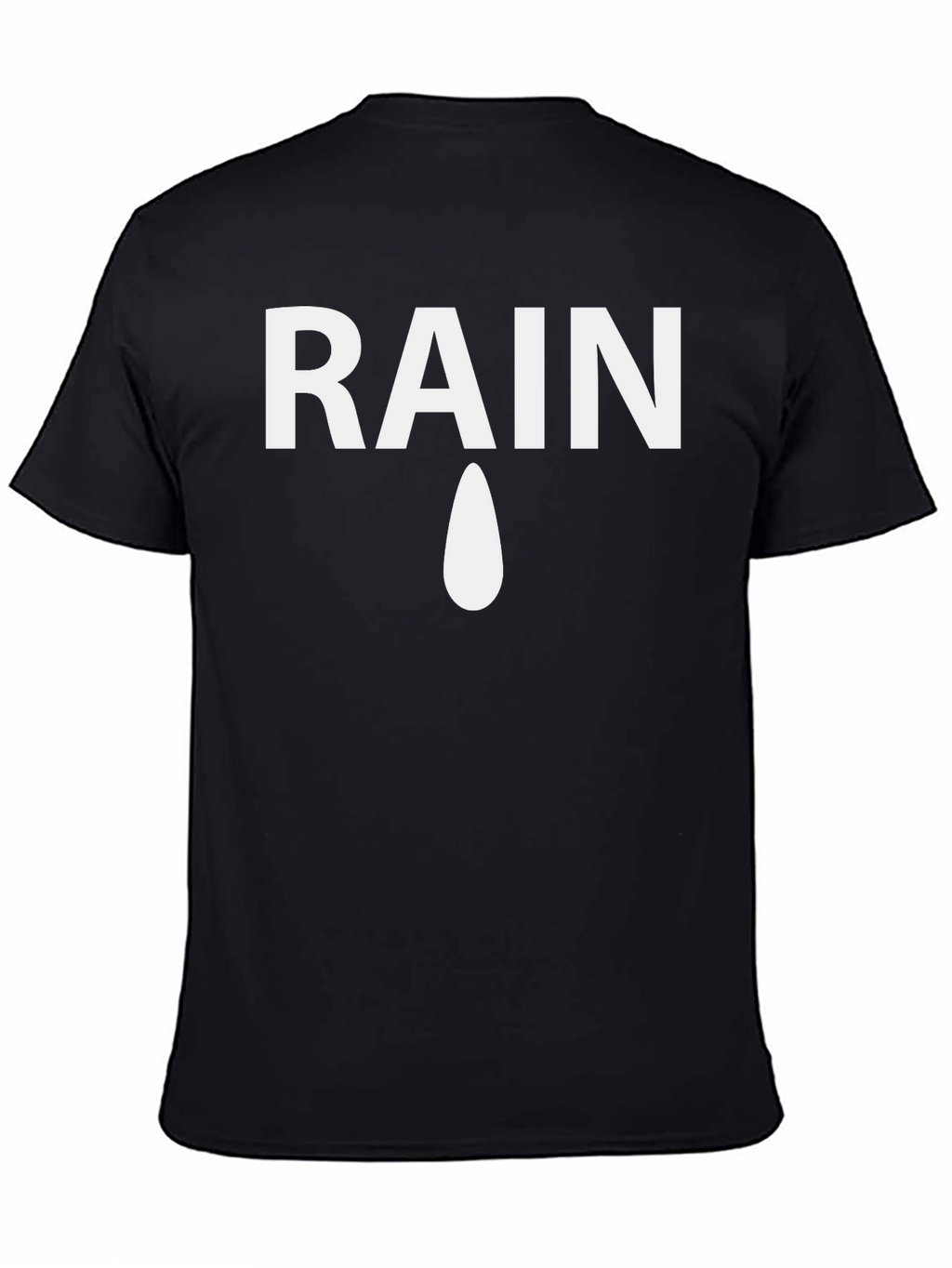 Rain Drop Graphic Tee - Mens Black Cotton T-Shirt