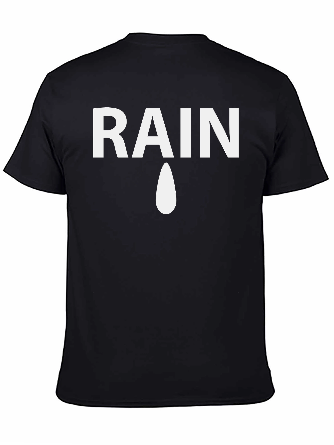 Rain Drop Graphic Tee - Mens Black Cotton T-Shirt