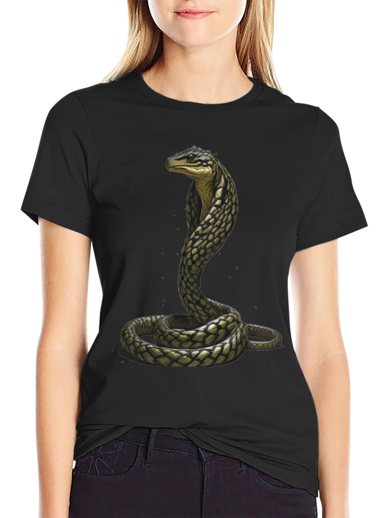 Cobra Graphic Tee - Stylish Snake Print T-Shirt