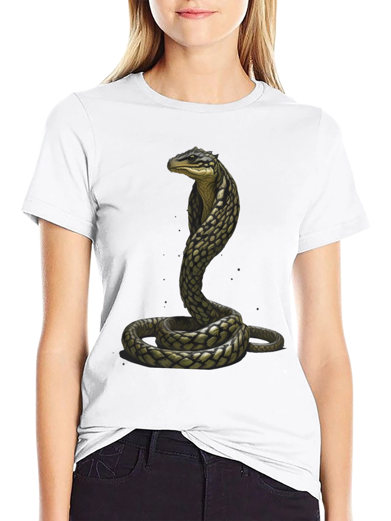 Cobra Graphic Tee - Stylish Snake Print T-Shirt