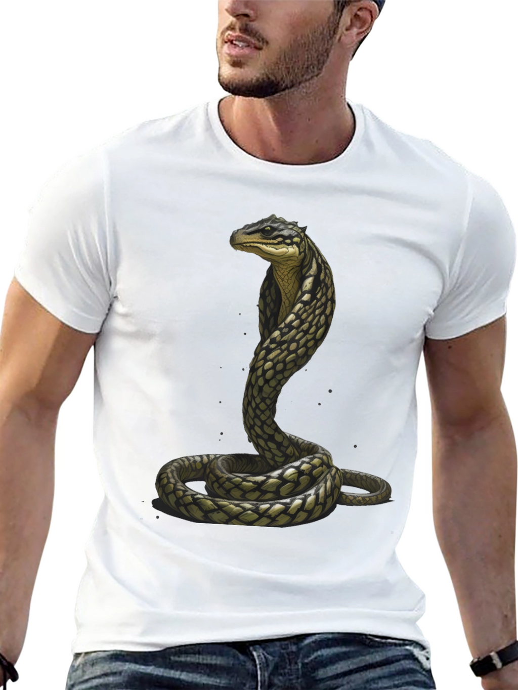 Cobra Graphic Tee - Stylish Snake Print T-Shirt