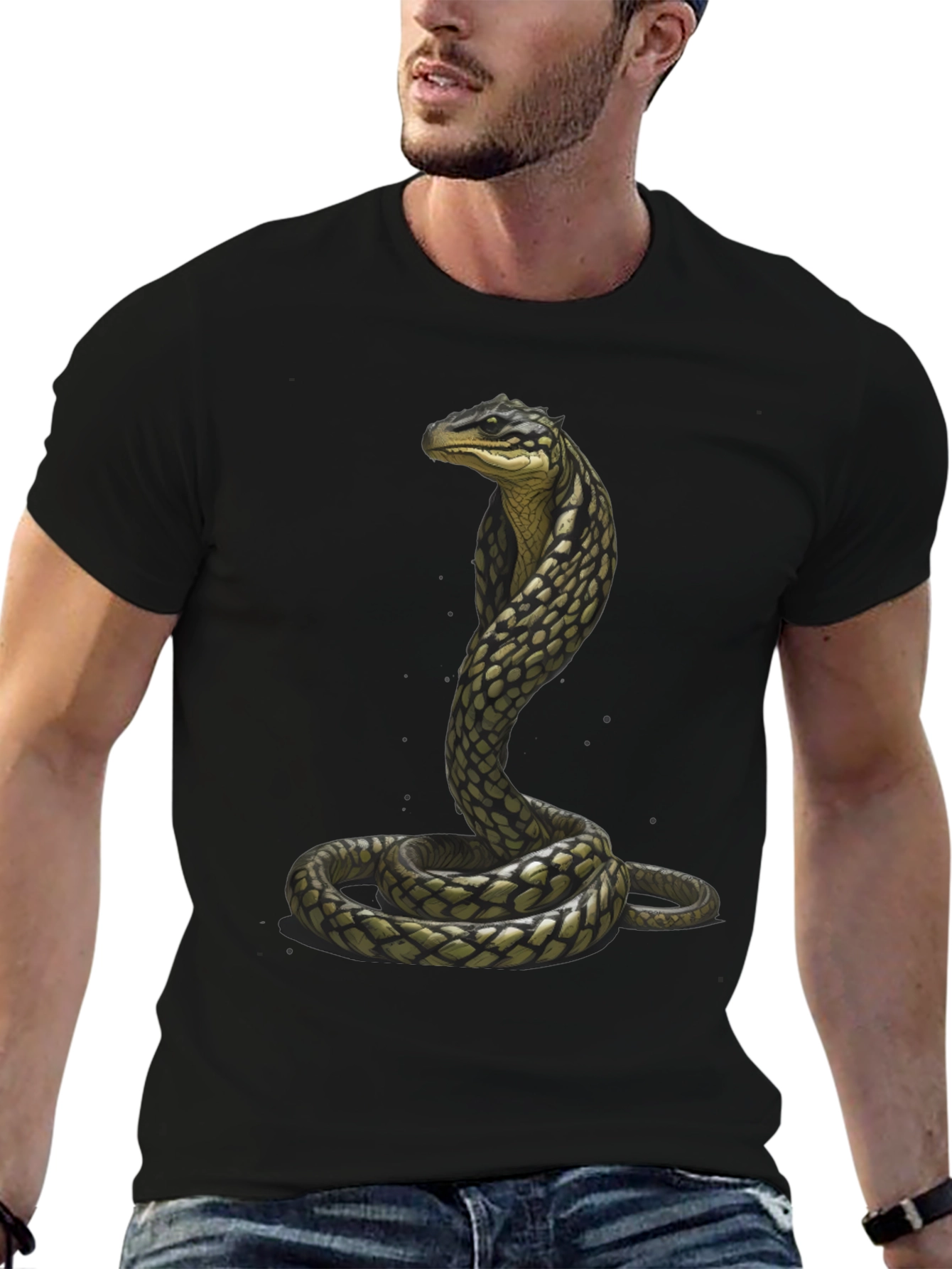 Cobra Graphic Tee - Stylish Snake Print T-Shirt