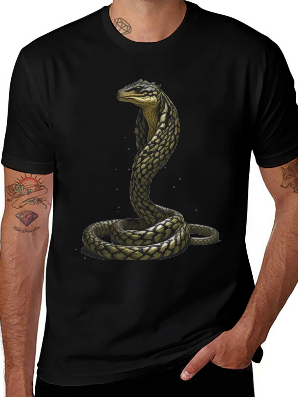 Cobra Graphic Tee - Stylish Snake Print T-Shirt