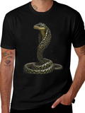 Cobra Graphic Tee - Stylish Snake Print T-Shirt
