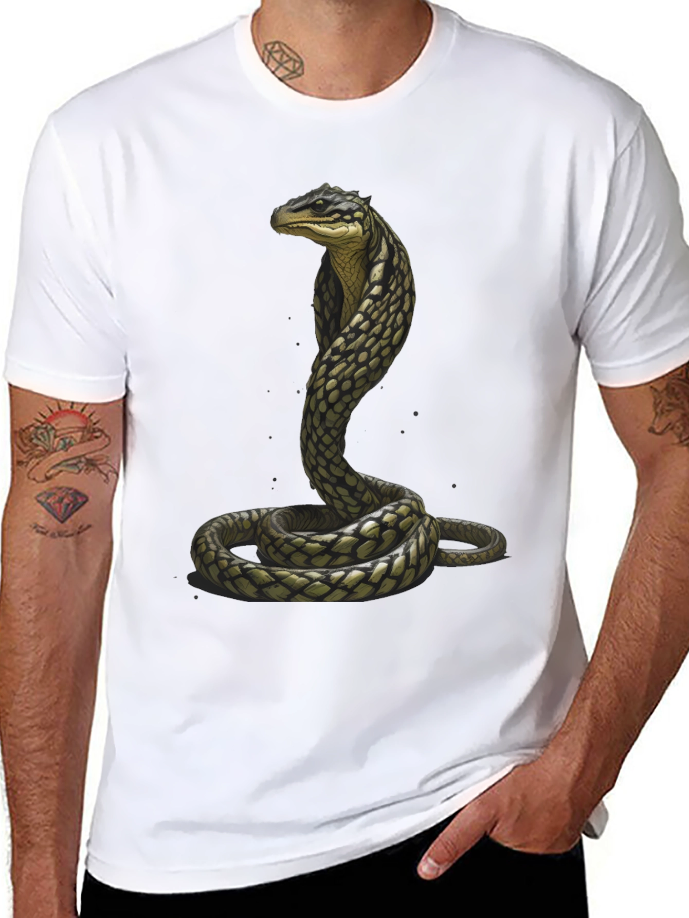 Cobra Graphic Tee - Stylish Snake Print T-Shirt