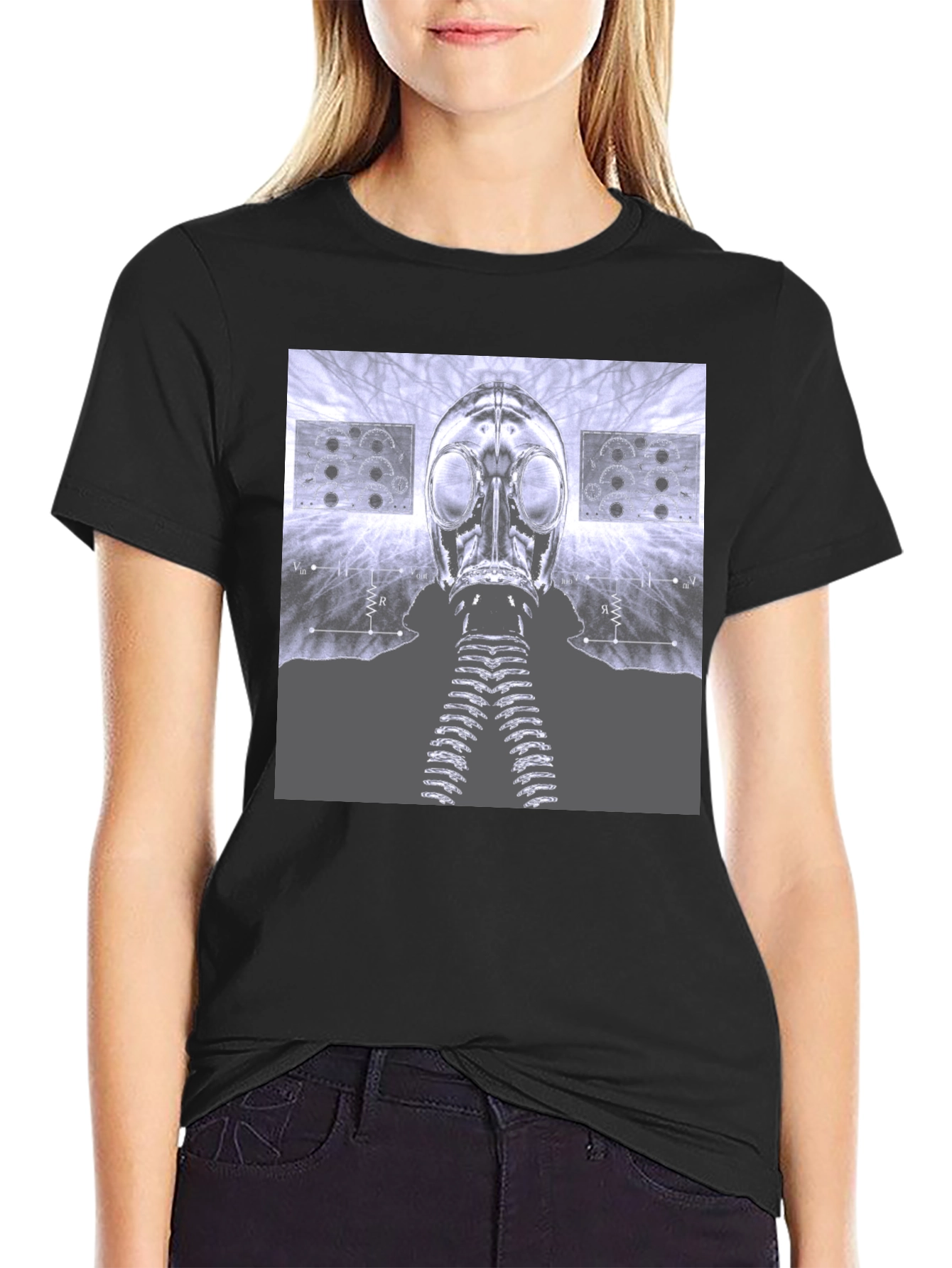 Gas Mask Graphic Tee - Unique Sci-Fi Design