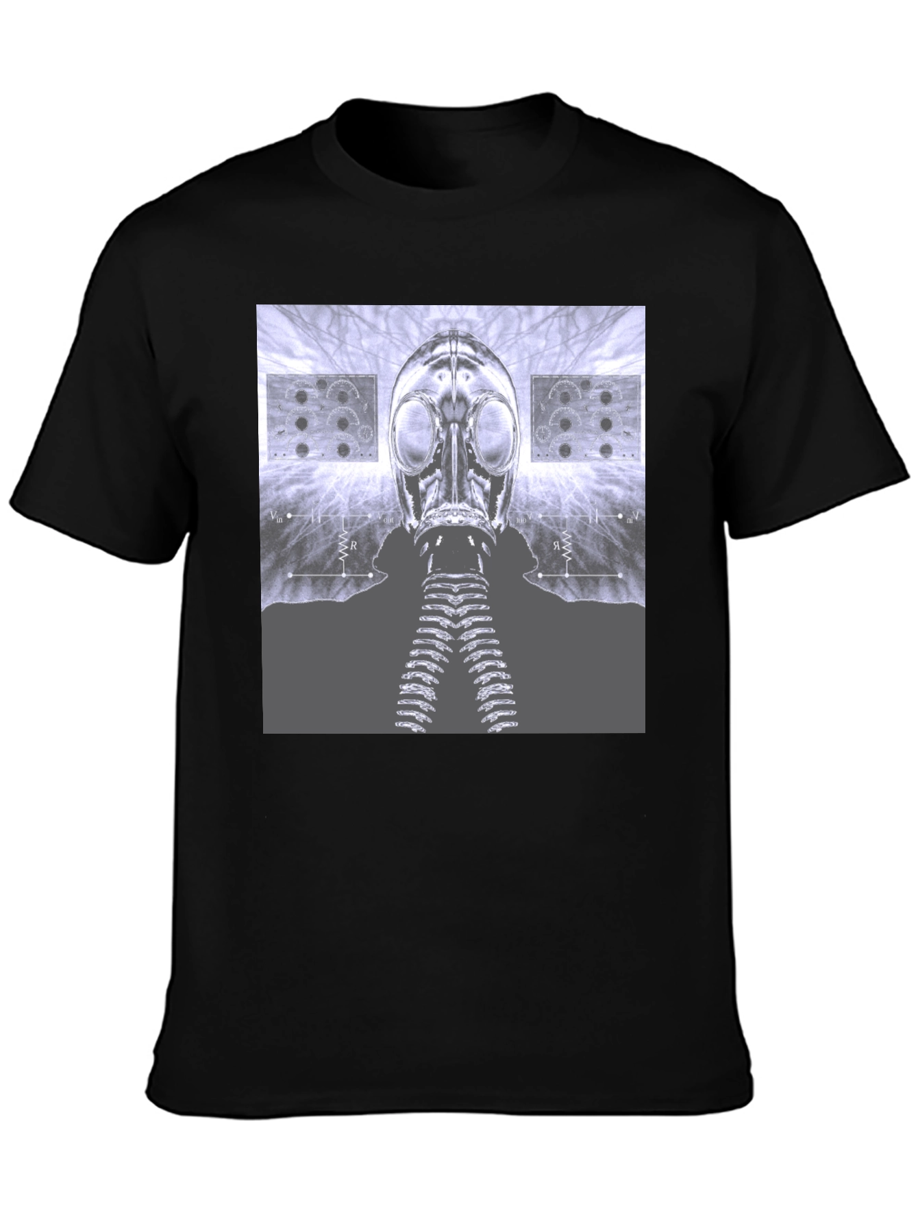 Gas Mask Graphic Tee - Unique Sci-Fi Design