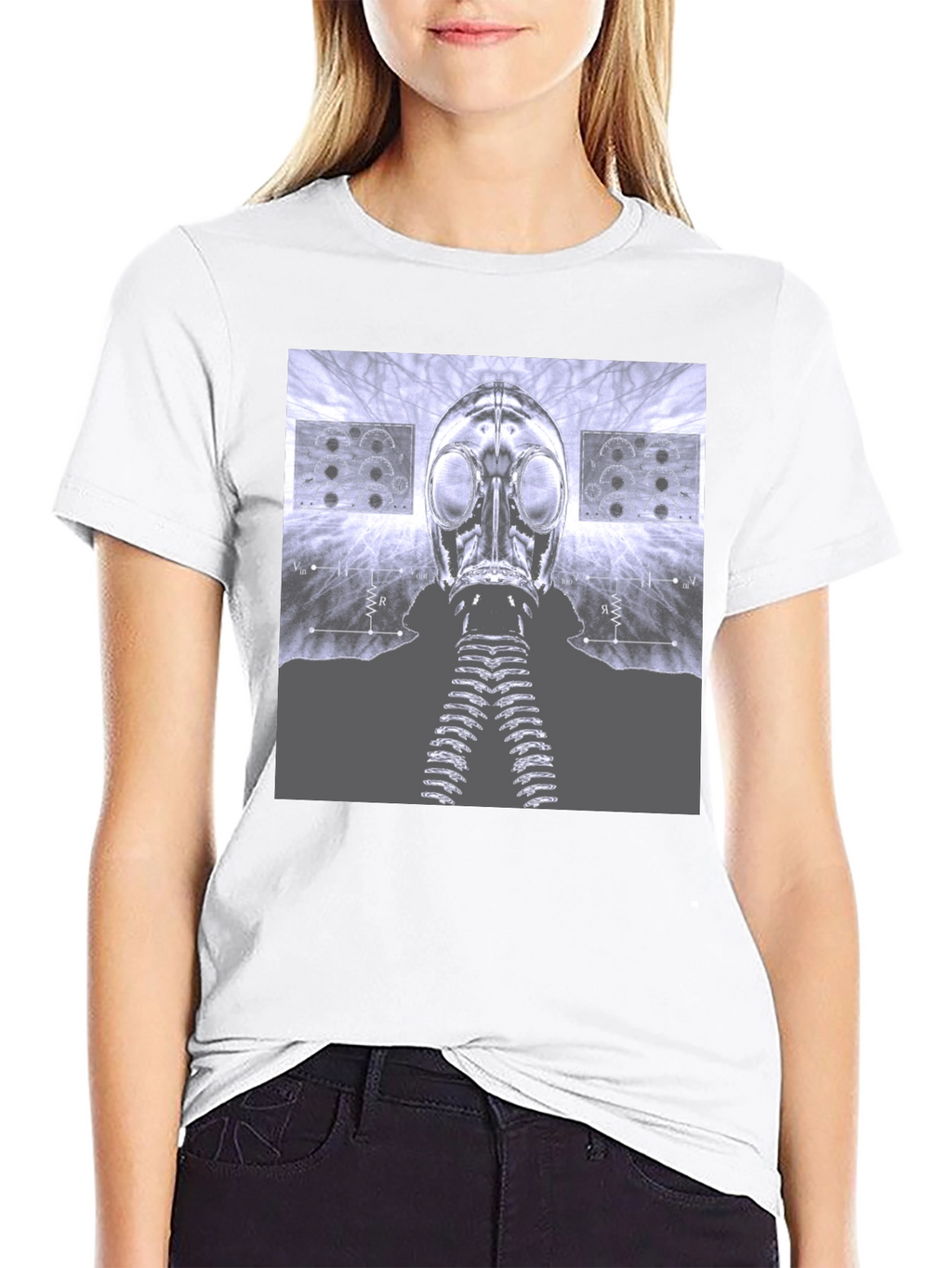 Gas Mask Graphic Tee - Unique Sci-Fi Design