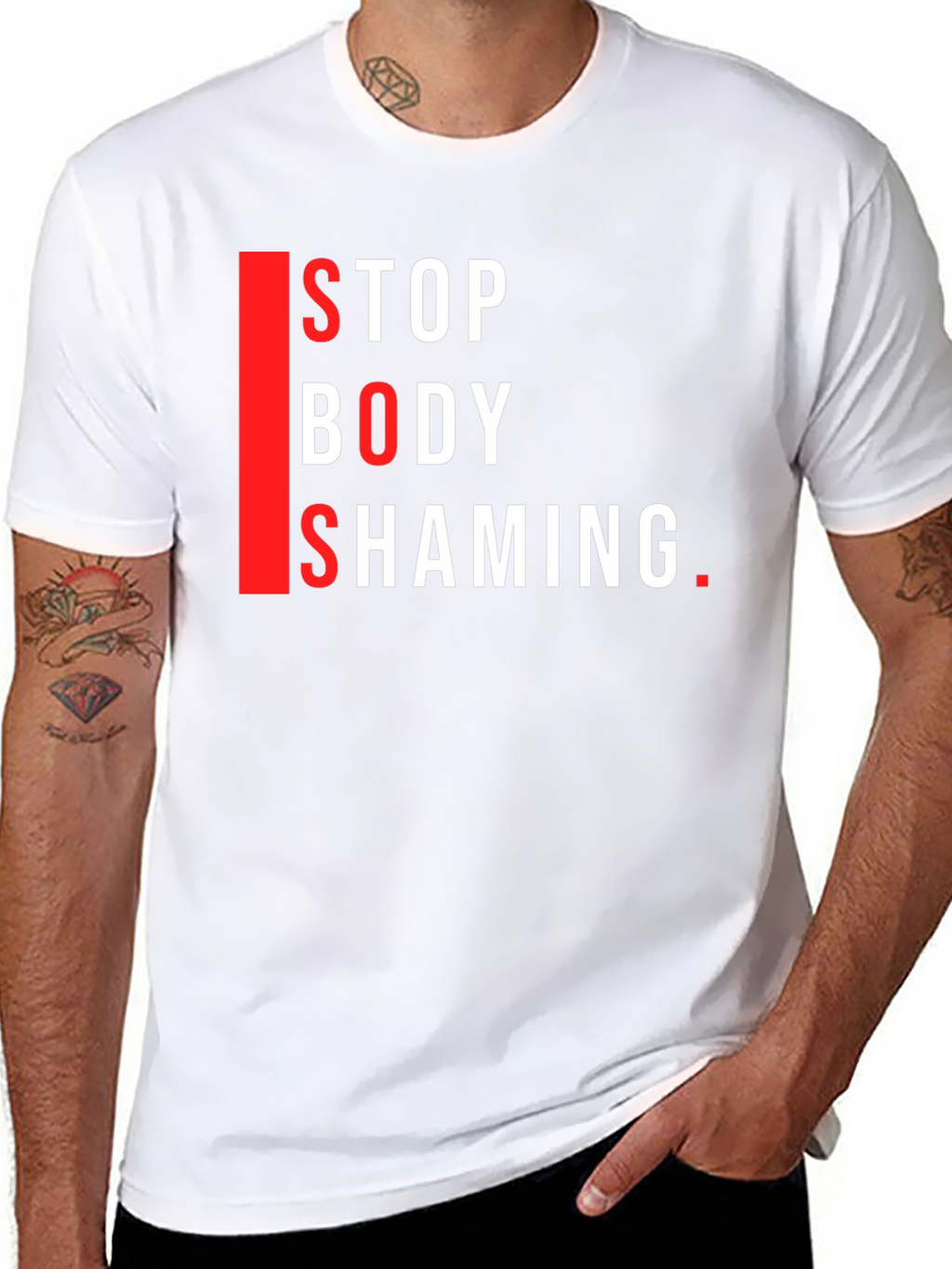 Stop Body Shaming Graphic Tee - Black Cotton