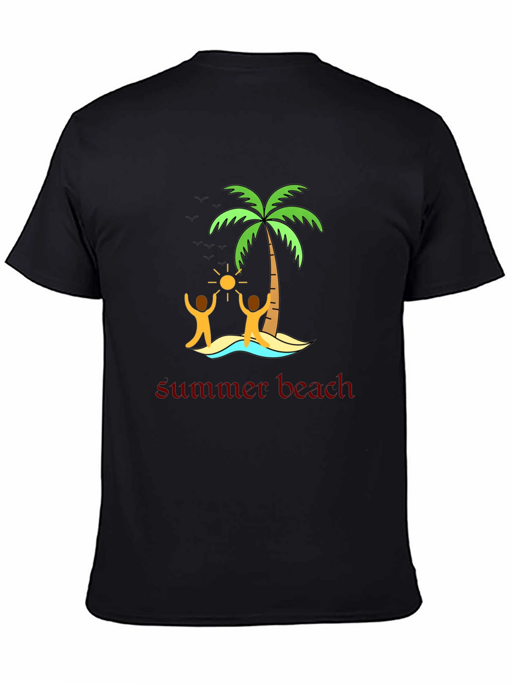 Summer Beach T-Shirt Black Graphic Tee
